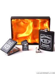 Flask and cigar case gift set