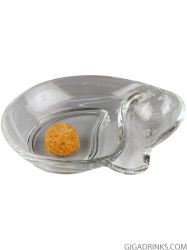 Pipe ashtray glass oval clear with 1 rest