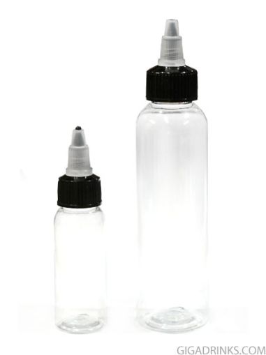 Empty clear Cosmo PET bottle with Twist cap - 30, 60 and 120ml