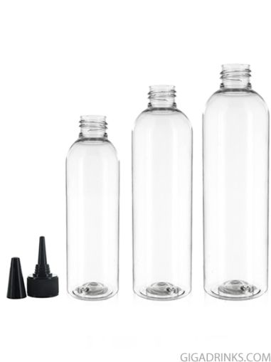 Empty clear PET bottle with Nozzle cap - 200 and 250ml