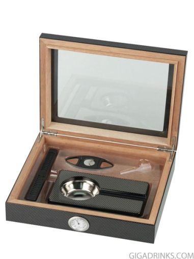 Humidor for 15 cigars with glass top 