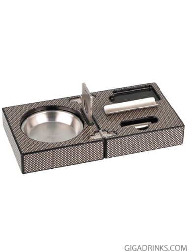 Ashtray Set for Cugars with Accessories Carbon