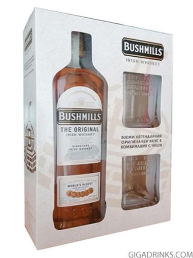 Bushmills Irish Whiskey  with 2 glasses