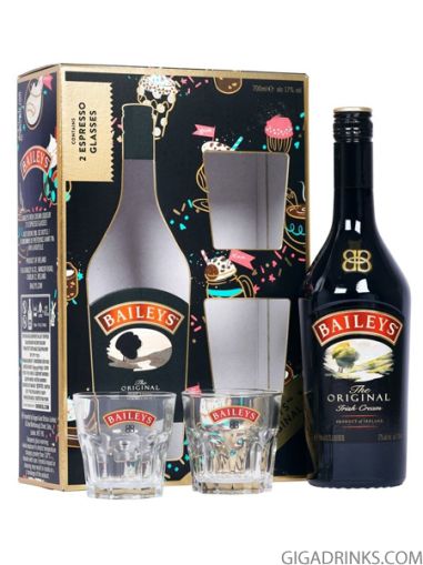 Baileys 0.7l with 2 glasses