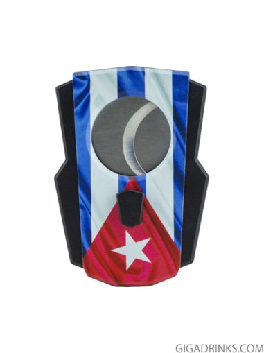 Cigar cutter twin blade "Cuba Flag" 27mm cut