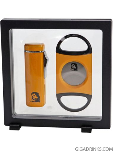 Gift Box Jean Claude Lighter and Cigar Cutter "Che"