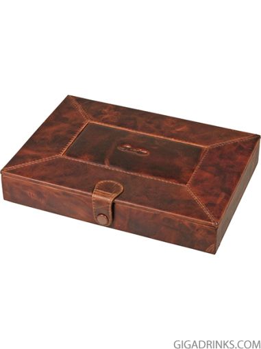 PASSATORE humidor leather brown antique for around 8-10 cig.