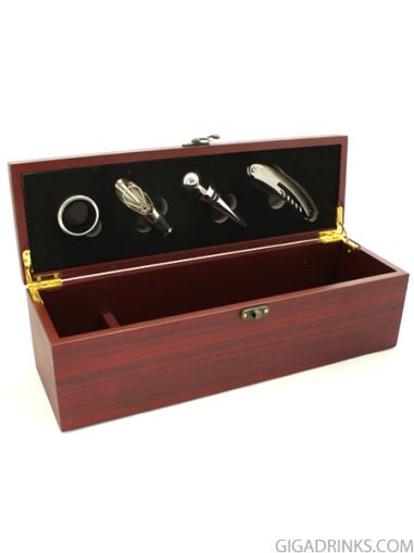 Wine box with 4 tools
