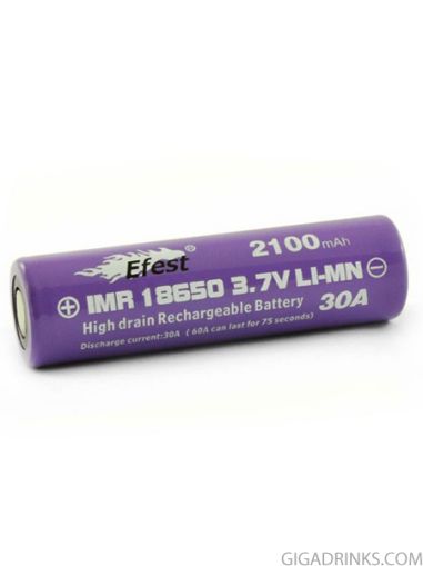 Батерия 18650 IMR Efest 2100mAh 30A 3.7V Purple