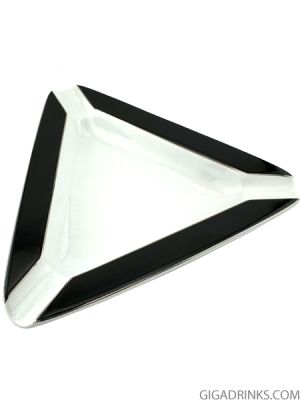 Пепелник Триъгълен порцелан черено/бяло 3 поставки 21 х 19.2см