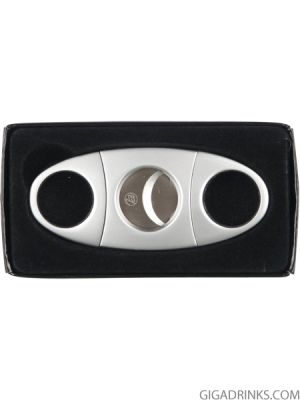 Cigar cutter silver matt cut 23mm "ha" logo