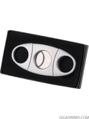 Cigar cutter silver matt cut 23mm "ha" logo