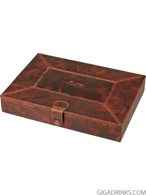 PASSATORE humidor leather brown antique for around 8-10 cig.