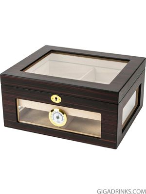Humidor Ebony Finish matte for 30-40 cig