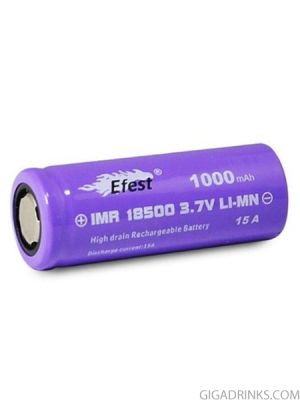 Батерия 18500 Efest IMR 1000mAh 15A 3.7V Purple